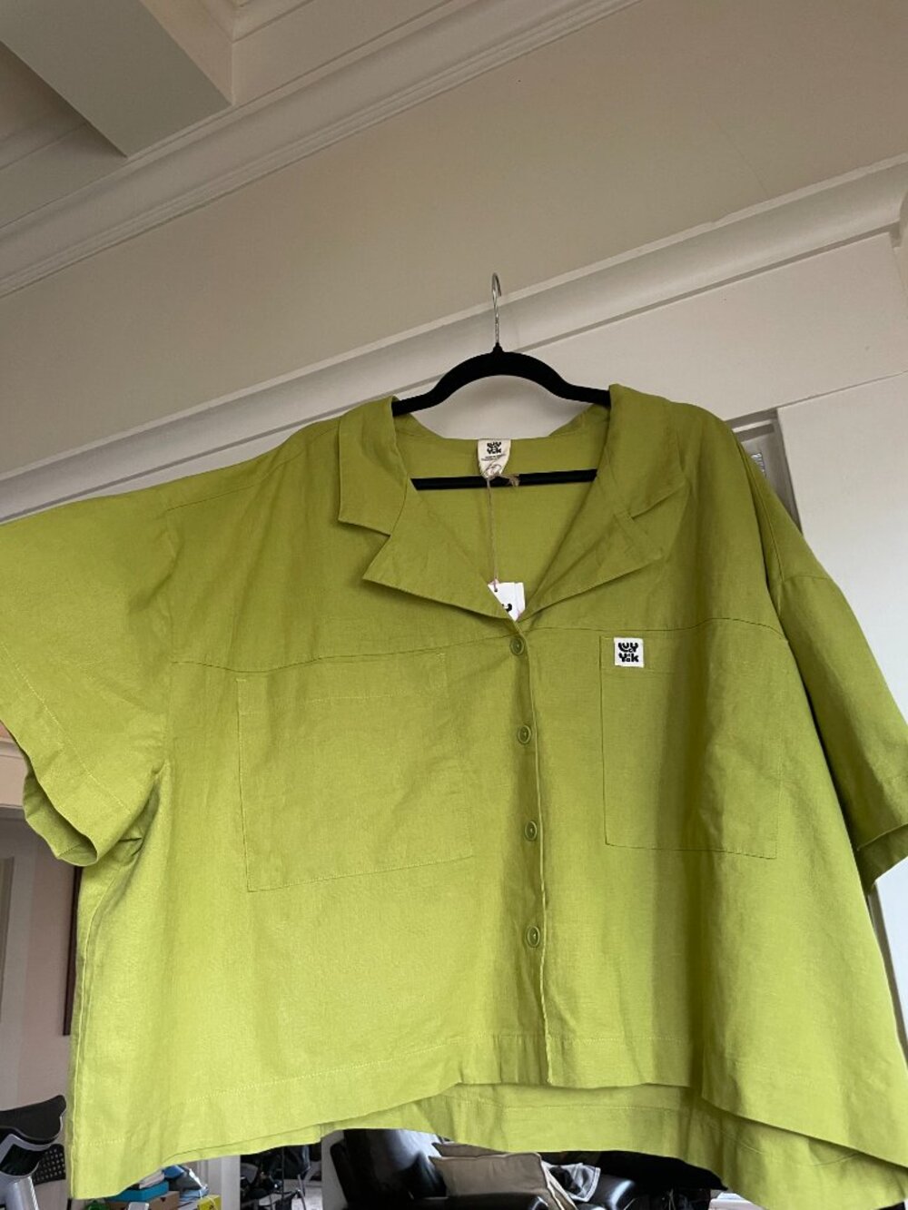 Lucy & Yak Lime Green Button-Down Shirt - Picture 2 of 10